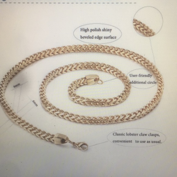 6mm 22 inch Fibo Steel chain for men. - Picture 2 of 4